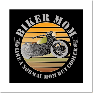 Cool motorcycle motorcyclist biker mother mom Posters and Art